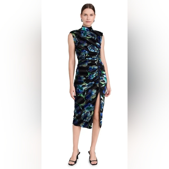 Ramy Brook Dresses & Skirts - Ramy Brook One Shoulder Black and Blue Floral Dress